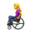 WOMAN IN MANUAL WHEELCHAIR emoji in Apple's design style - Unicode 1F469-200D-1F9BD