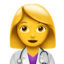 WOMAN HEALTH WORKER emoji in Apple's design style - Unicode 1F469-200D-2695-FE0F