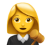 WOMAN JUDGE emoji in Apple's design style - Unicode 1F469-200D-2696-FE0F