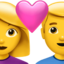 COUPLE WITH HEART: WOMAN, MAN emoji in Apple's design style - Unicode 1F469-200D-2764-FE0F-200D-1F468