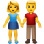 MAN AND WOMAN HOLDING HANDS emoji in Apple's design style - Unicode 1F46B