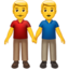 TWO MEN HOLDING HANDS emoji in Apple's design style - Unicode 1F46C