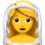 WOMAN WITH VEIL emoji in Apple's design style - Unicode 1F470-200D-2640-FE0F