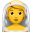 BRIDE WITH VEIL emoji in Apple's design style - Unicode 1F470