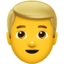 MAN: BLOND HAIR emoji in Apple's design style - Unicode 1F471-200D-2642-FE0F