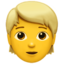 PERSON WITH BLOND HAIR emoji in Apple's design style - Unicode 1F471