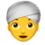 WOMAN WEARING TURBAN emoji in Apple's design style - Unicode 1F473-200D-2640-FE0F