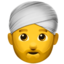 MAN WEARING TURBAN emoji in Apple's design style - Unicode 1F473-200D-2642-FE0F