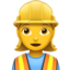 WOMAN CONSTRUCTION WORKER emoji in Apple's design style - Unicode 1F477-200D-2640-FE0F