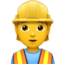 CONSTRUCTION WORKER emoji in Apple's design style - Unicode 1F477