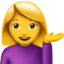 WOMAN TIPPING HAND emoji in Apple's design style - Unicode 1F481-200D-2640-FE0F