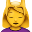 WOMAN GETTING MASSAGE emoji in Apple's design style - Unicode 1F486-200D-2640-FE0F