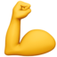 FLEXED BICEPS emoji in Apple's design style - Unicode 1F4AA