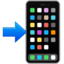 MOBILE PHONE WITH RIGHTWARDS ARROW AT LEFT emoji in Apple's design style - Unicode 1F4F2