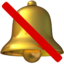 BELL WITH CANCELLATION STROKE emoji in Apple's design style - Unicode 1F515