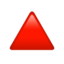 UP-POINTING RED TRIANGLE emoji in Apple's design style - Unicode 1F53A