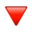 DOWN-POINTING RED TRIANGLE emoji in Apple's design style - Unicode 1F53B