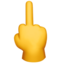 REVERSED HAND WITH MIDDLE FINGER EXTENDED emoji in Apple's design style - Unicode 1F595