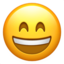 SMILING FACE WITH OPEN MOUTH AND SMILING EYES emoji in Apple's design style - Unicode 1F604