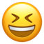 SMILING FACE WITH OPEN MOUTH AND TIGHTLY-CLOSED EYES emoji in Apple's design style - Unicode 1F606