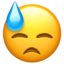 FACE WITH COLD SWEAT emoji in Apple's design style - Unicode 1F613