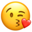 FACE THROWING A KISS emoji in Apple's design style - Unicode 1F618