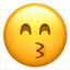 KISSING FACE WITH SMILING EYES emoji in Apple's design style - Unicode 1F619