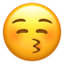 KISSING FACE WITH CLOSED EYES emoji in Apple's design style - Unicode 1F61A