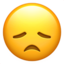 DISAPPOINTED FACE emoji in Apple's design style - Unicode 1F61E