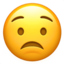 WORRIED FACE emoji in Apple's design style - Unicode 1F61F