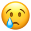 CRYING FACE emoji in Apple's design style - Unicode 1F622