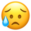 DISAPPOINTED BUT RELIEVED FACE emoji in Apple's design style - Unicode 1F625