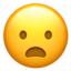 FROWNING FACE WITH OPEN MOUTH emoji in Apple's design style - Unicode 1F626