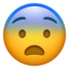 FEARFUL FACE emoji in Apple's design style - Unicode 1F628