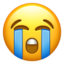 LOUDLY CRYING FACE emoji in Apple's design style - Unicode 1F62D