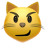 CAT FACE WITH WRY SMILE emoji in Apple's design style - Unicode 1F63C