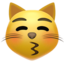 KISSING CAT FACE WITH CLOSED EYES emoji in Apple's design style - Unicode 1F63D