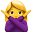 WOMAN GESTURING NO emoji in Apple's design style - Unicode 1F645-200D-2640-FE0F