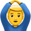 MAN GESTURING OK emoji in Apple's design style - Unicode 1F646-200D-2642-FE0F