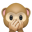 SPEAK-NO-EVIL MONKEY emoji in Apple's design style - Unicode 1F64A