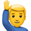 MAN RAISING HAND emoji in Apple's design style - Unicode 1F64B-200D-2642-FE0F