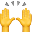 PERSON RAISING BOTH HANDS IN CELEBRATION emoji in Apple's design style - Unicode 1F64C