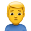 MAN FROWNING emoji in Apple's design style - Unicode 1F64D-200D-2642-FE0F