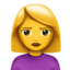 WOMAN POUTING emoji in Apple's design style - Unicode 1F64E-200D-2640-FE0F