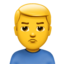 MAN POUTING emoji in Apple's design style - Unicode 1F64E-200D-2642-FE0F