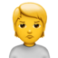 PERSON WITH POUTING FACE emoji in Apple's design style - Unicode 1F64E