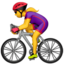 WOMAN BIKING emoji in Apple's design style - Unicode 1F6B4-200D-2640-FE0F