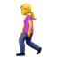 WOMAN WALKING emoji in Apple's design style - Unicode 1F6B6-200D-2640-FE0F