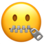 ZIPPER-MOUTH FACE emoji in Apple's design style - Unicode 1F910