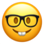 NERD FACE emoji in Apple's design style - Unicode 1F913